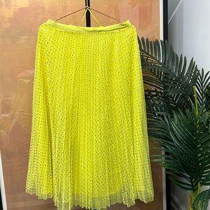 Sunny Yellow J Crew Polkadot Pleated Tulle Skirt